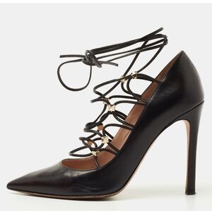 Valentino Black Lace-Up Heels Size 36